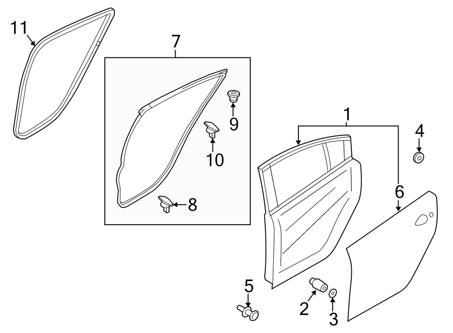 Diagram REAR DOOR. DOOR & COMPONENTS. for your 2017 Mazda 6 2.5L SKYACTIV SULEV A/T Touring Sedan 