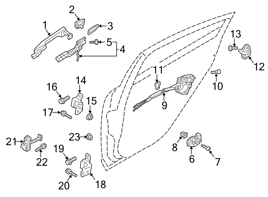 Diagram REAR DOOR. LOCK & HARDWARE. for your 1986 Mazda 626   