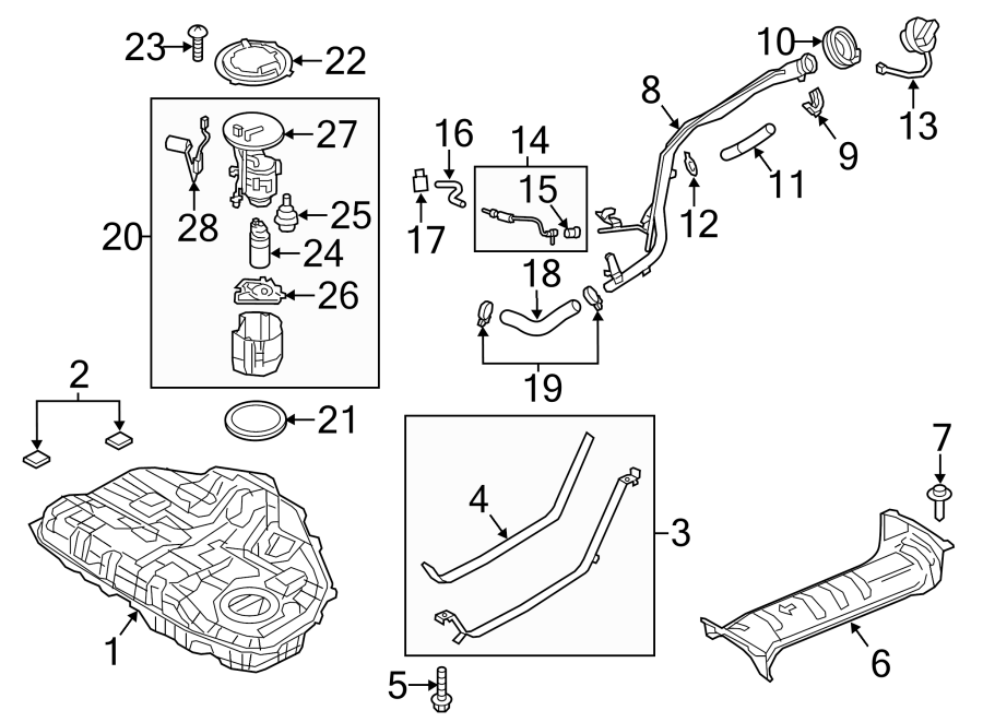 Diagram FUEL SYSTEM COMPONENTS. for your Mazda