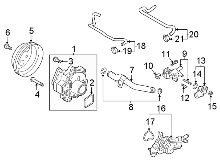 Diagram WATER PUMP. for your 2005 Mazda 6   