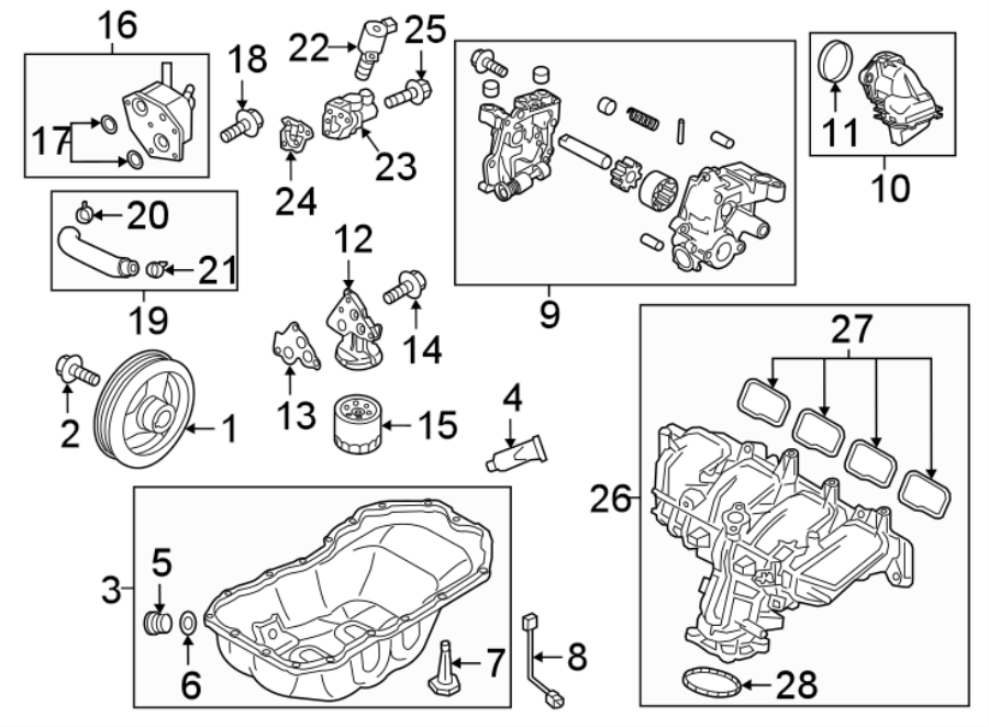 Diagram ENGINE / TRANSAXLE. ENGINE PARTS. for your 2002 Mazda MPV   