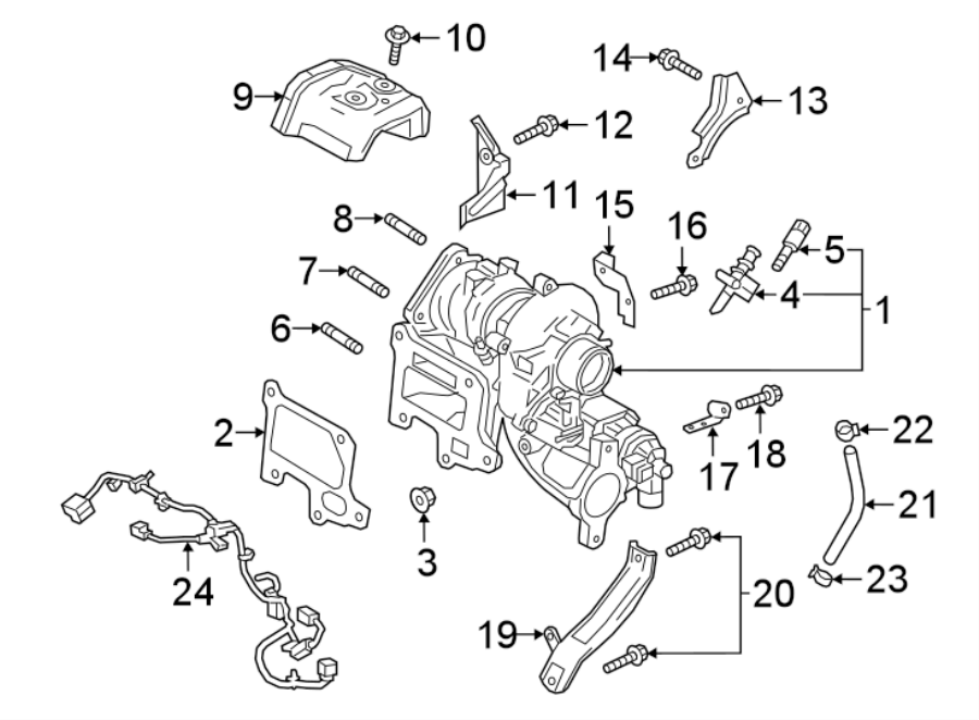 Diagram ENGINE / TRANSAXLE. TURBOCHARGER & COMPONENTS. for your 1985 Mazda 626  LX Hatchback 