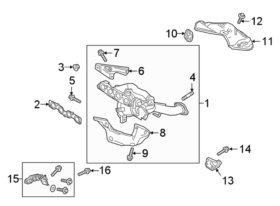 Diagram EXHAUST SYSTEM. MANIFOLD. for your 2009 Mazda CX-7  Touring Sport Utility 