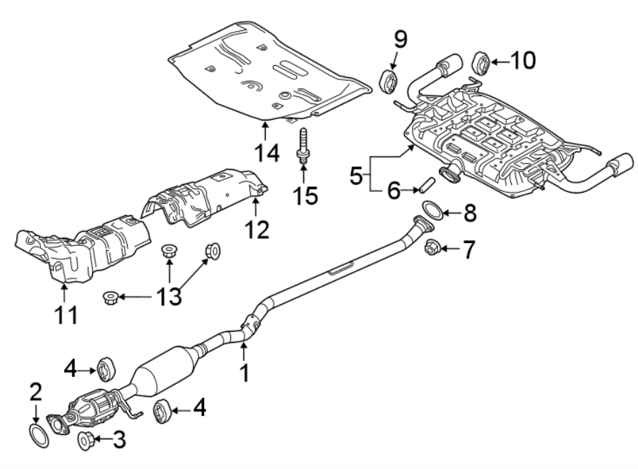 Diagram EXHAUST SYSTEM. EXHAUST COMPONENTS. for your 2023 Mazda CX-5  2.5 S Sport Utility 