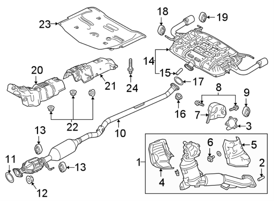 Diagram EXHAUST SYSTEM. EXHAUST COMPONENTS. for your 2009 Mazda CX-7  Touring Sport Utility 