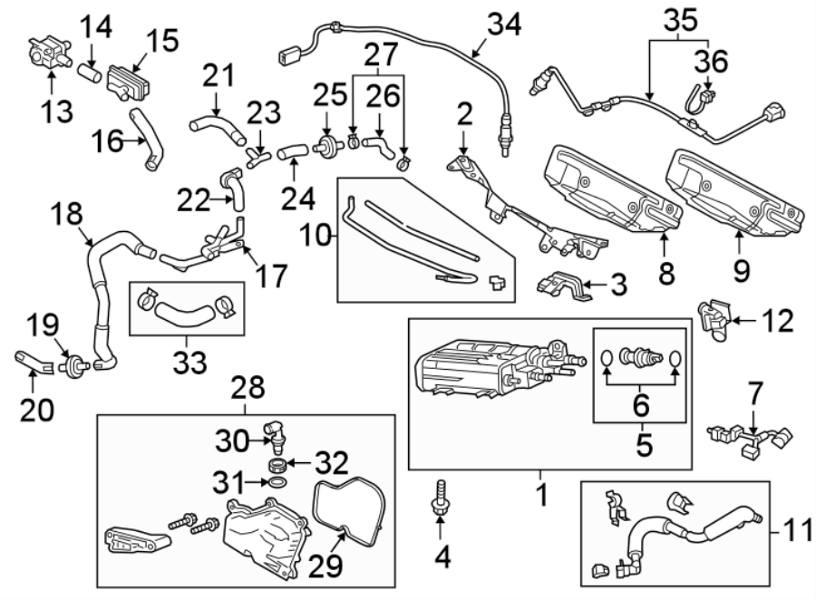 Diagram EMISSION SYSTEM. EMISSION COMPONENTS. for your Mazda CX-9  