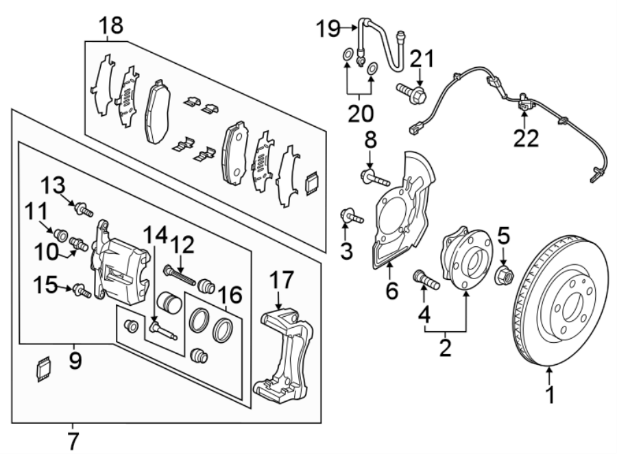 Diagram FRONT SUSPENSION. BRAKE COMPONENTS. for your 2014 Mazda CX-5  Grand Touring Sport Utility 