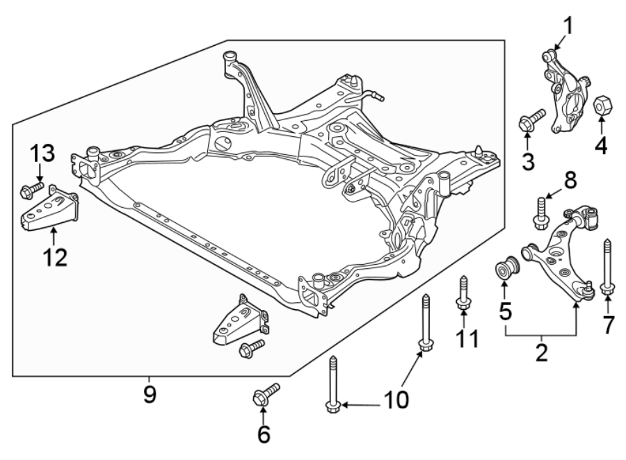 Diagram FRONT SUSPENSION. SUSPENSION COMPONENTS. for your 2021 Mazda CX-5  Grand Touring Sport Utility 