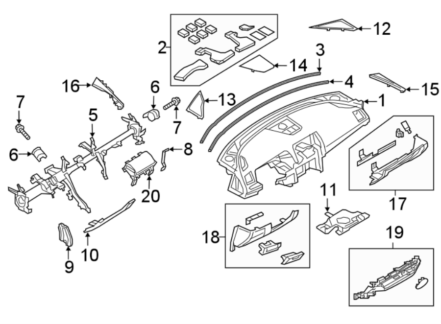 Diagram INSTRUMENT PANEL. for your Mazda B2500  