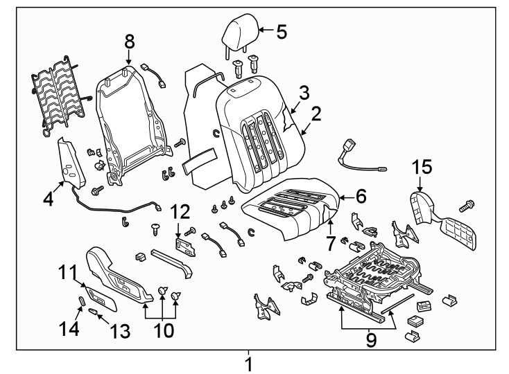 Diagram SEATS & TRACKS. PASSENGER SEAT COMPONENTS. for your 2023 Mazda MX-5 Miata   