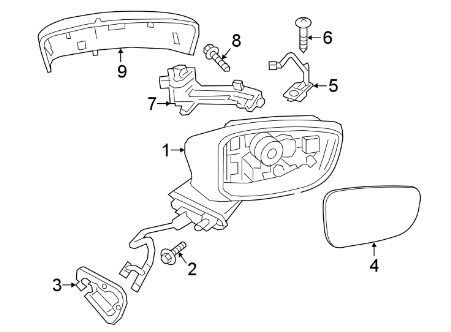 Diagram FRONT DOOR. OUTSIDE MIRRORS. for your Mazda B2500  