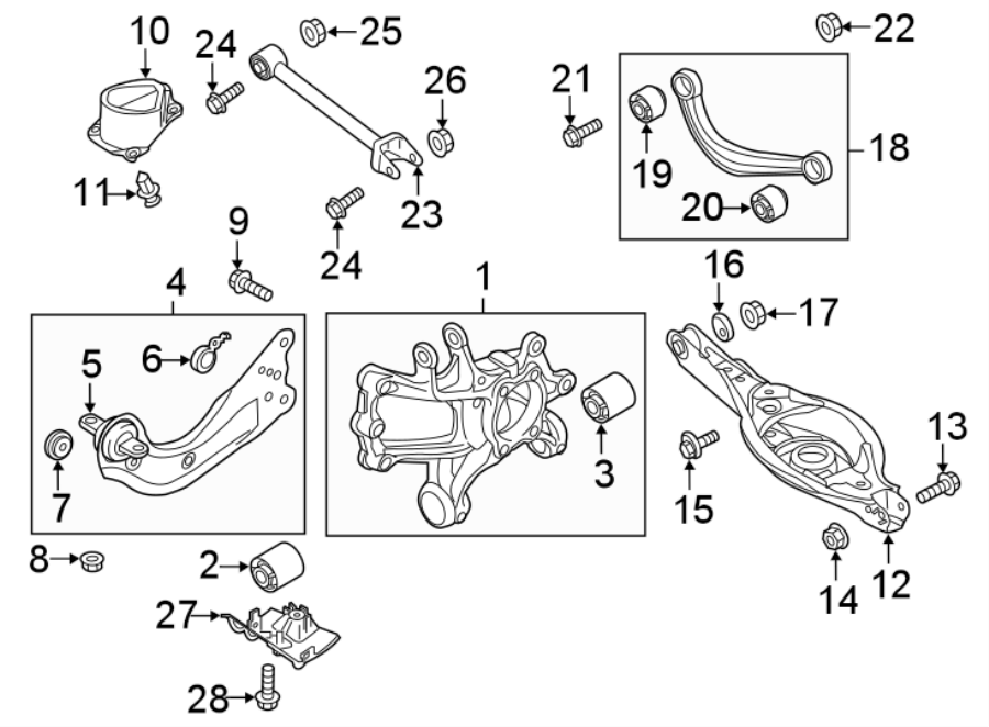 Diagram REAR SUSPENSION. SUSPENSION COMPONENTS. for your 2005 Mazda 3   