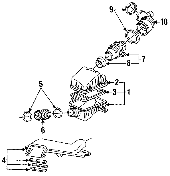 Diagram ENGINE / TRANSAXLE. AIR INTAKE. for your Mazda