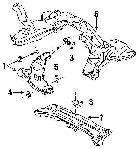 Diagram FRONT SUSPENSION. SUSPENSION COMPONENTS. for your 1991 Mazda Navajo   