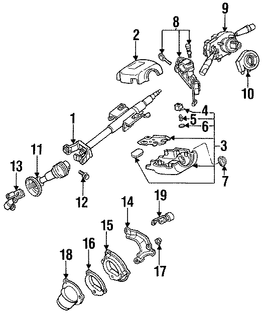 Diagram STEERING COLUMN ASSEMBLY. for your 2018 Mazda CX-5 2.5L SKYACTIV A/T FWD Grand Touring Sport Utility 