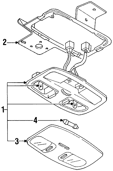 Diagram OVERHEAD CONSOLE. for your 1996 Mazda