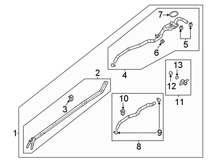 Diagram Hoses & lines. for your 2021 Mazda CX-5 2.5L SKYACTIV A/T AWD Grand Touring Sport Utility 