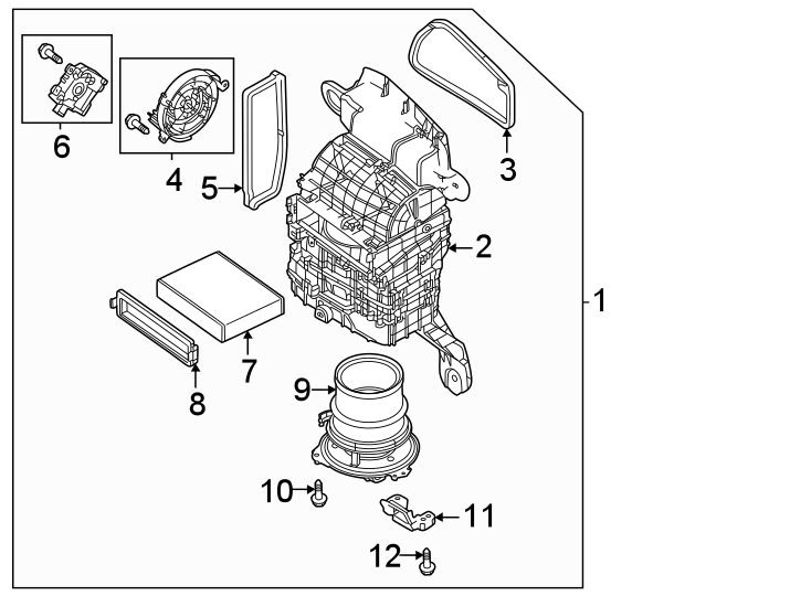 Diagram Air conditioner & heater. Blower motor & fan. for your Mazda