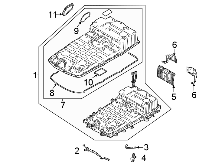 Diagram Battery and mounts. High voltage. for your 2023 Mazda CX-30   