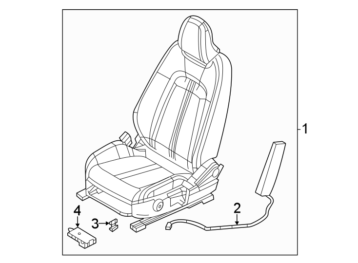 Diagram Seats & tracks. Driver seat components. for your 2020 Mazda 3  Select Sedan 
