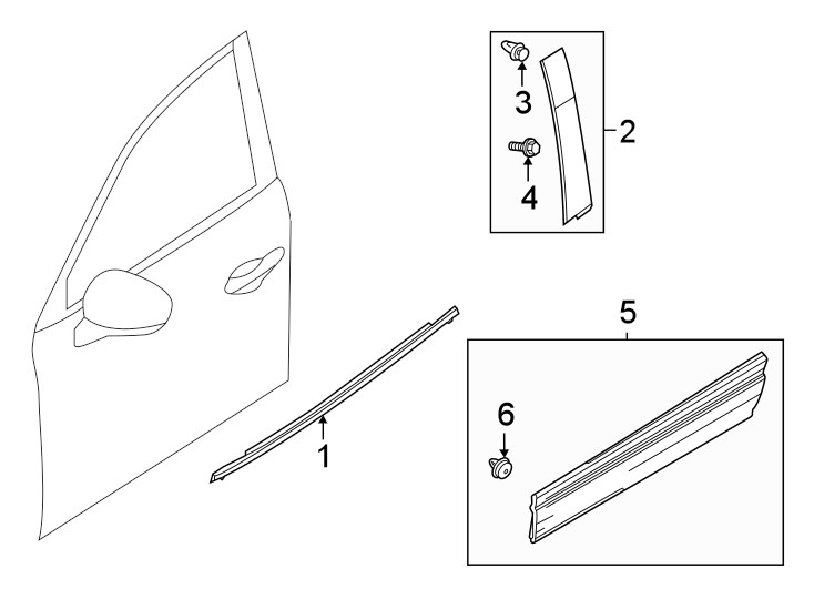 Diagram Front door. Exterior trim. for your 2017 Mazda CX-5   