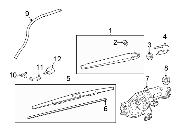 Diagram Lift gate. Wiper & washer components. for your 2016 Mazda CX-5   