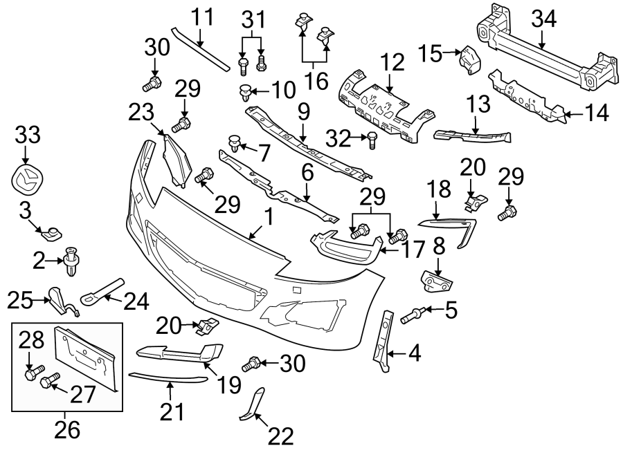 Diagram FRONT BUMPER & GRILLE. BUMPER & COMPONENTS. for your 2007 Mazda MX-5 Miata   