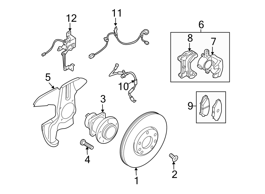 Diagram FRONT SUSPENSION. BRAKE COMPONENTS. for your 2017 Mazda CX-5   