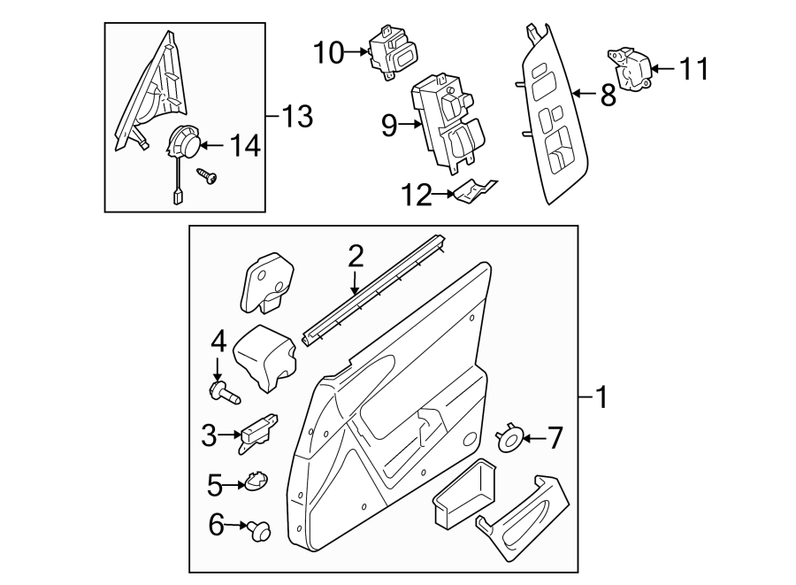 Diagram FRONT DOOR. INTERIOR TRIM. for your 2019 Mazda MX-5 Miata   