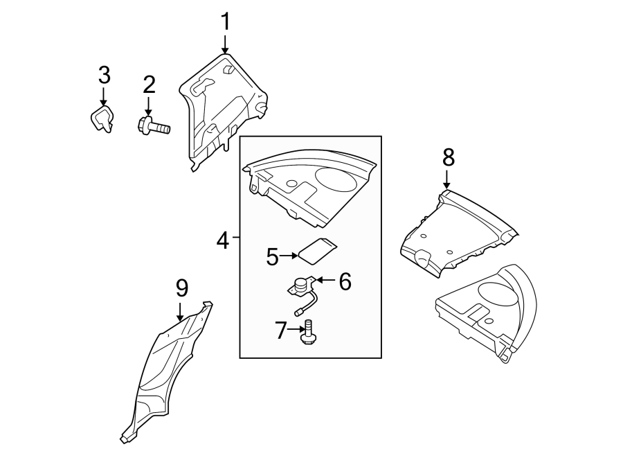 Diagram QUARTER PANEL. INTERIOR TRIM. for your 2023 Mazda MX-5 Miata   