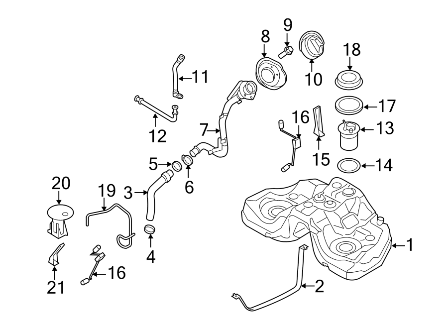 Diagram FUEL SYSTEM COMPONENTS. for your 2021 Mazda CX-5  Carbon Edition Turbo Sport Utility 