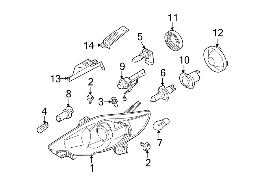 Diagram FRONT LAMPS. HEADLAMPS. for your 2021 Mazda CX-5 2.5L SKYACTIV A/T AWD Carbon Edition Sport Utility 