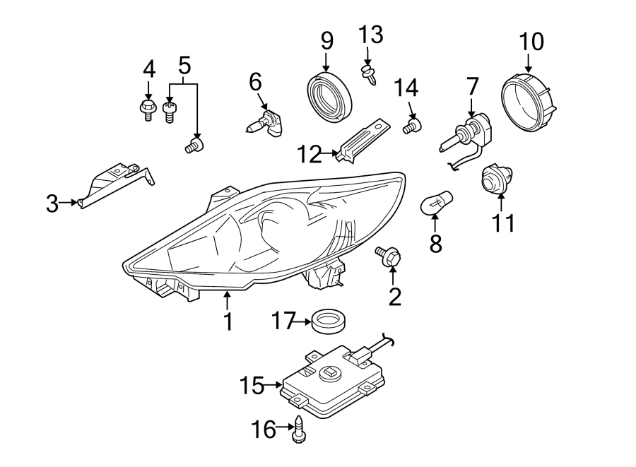 Diagram FRONT LAMPS. HEADLAMPS. for your 2008 Mazda MX-5 Miata   