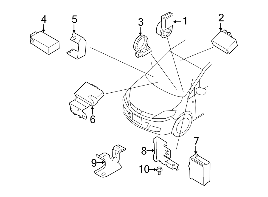 Diagram ELECTRICAL COMPONENTS. for your 2021 Mazda MX-5 Miata  Club Convertible 