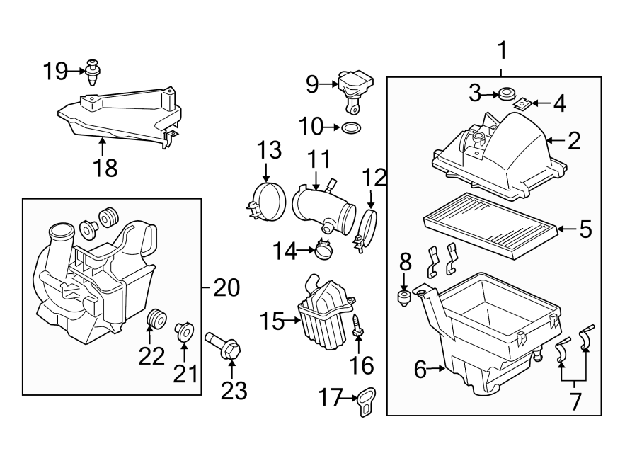 Diagram ENGINE / TRANSAXLE. AIR INTAKE. for your Mazda