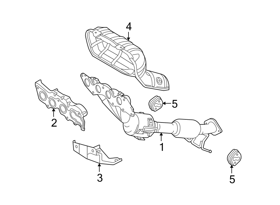 Diagram EXHAUST SYSTEM. MANIFOLD. for your 2009 Mazda CX-7  Touring Sport Utility 