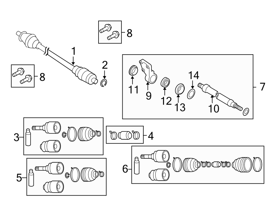 Diagram FRONT SUSPENSION. DRIVE AXLES. for your 2017 Mazda CX-5 2.5L SKYACTIV A/T AWD Grand Select Sport Utility 