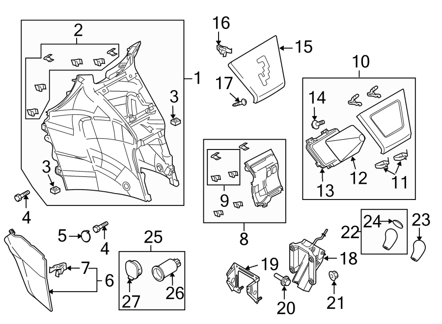 Diagram FRONT CONSOLE. for your 2019 Mazda CX-5  Sport Sport Utility 