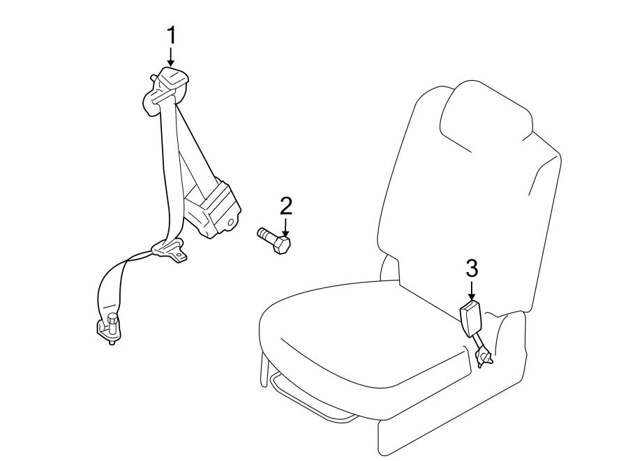 Diagram RESTRAINT SYSTEMS. REAR SEAT BELTS. for your Mazda