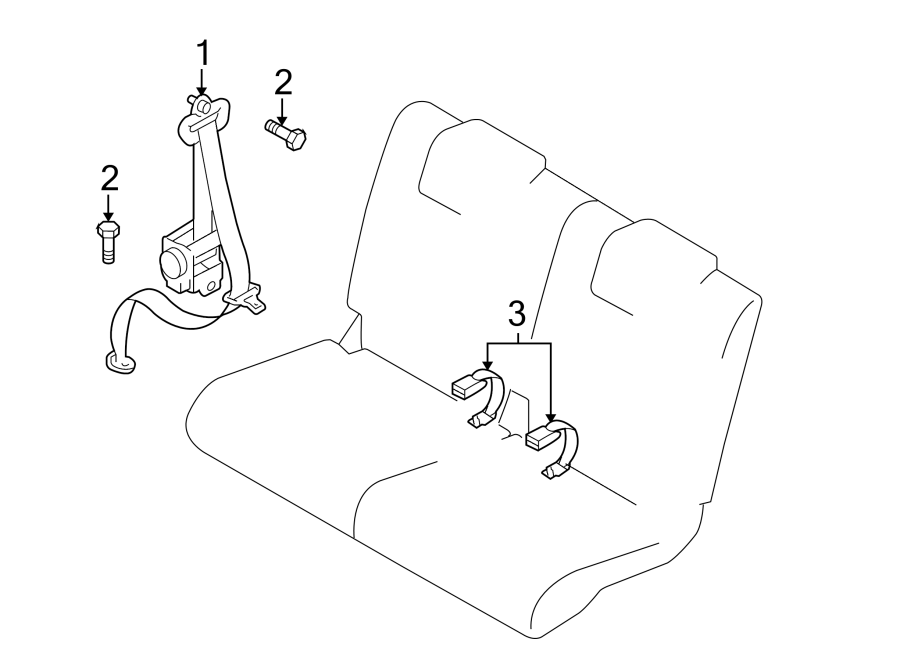 Diagram RESTRAINT SYSTEMS. REAR SEAT BELTS. for your Mazda 5  