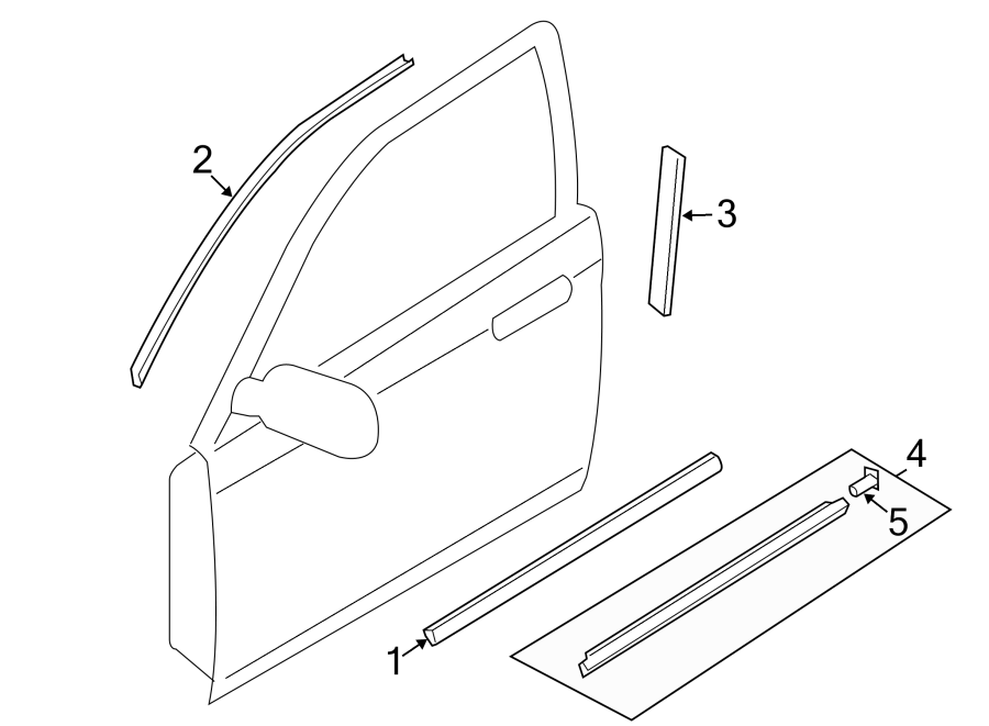 Diagram FRONT DOOR. EXTERIOR TRIM. for your 2019 Mazda CX-5   