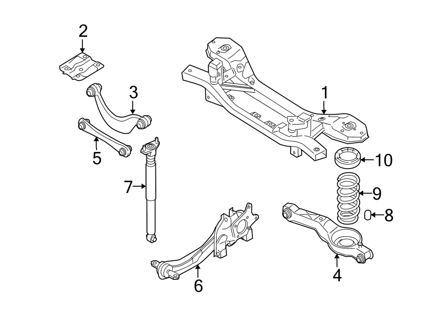 Diagram REAR SUSPENSION. SUSPENSION COMPONENTS. for your 1997 Mazda Protege   