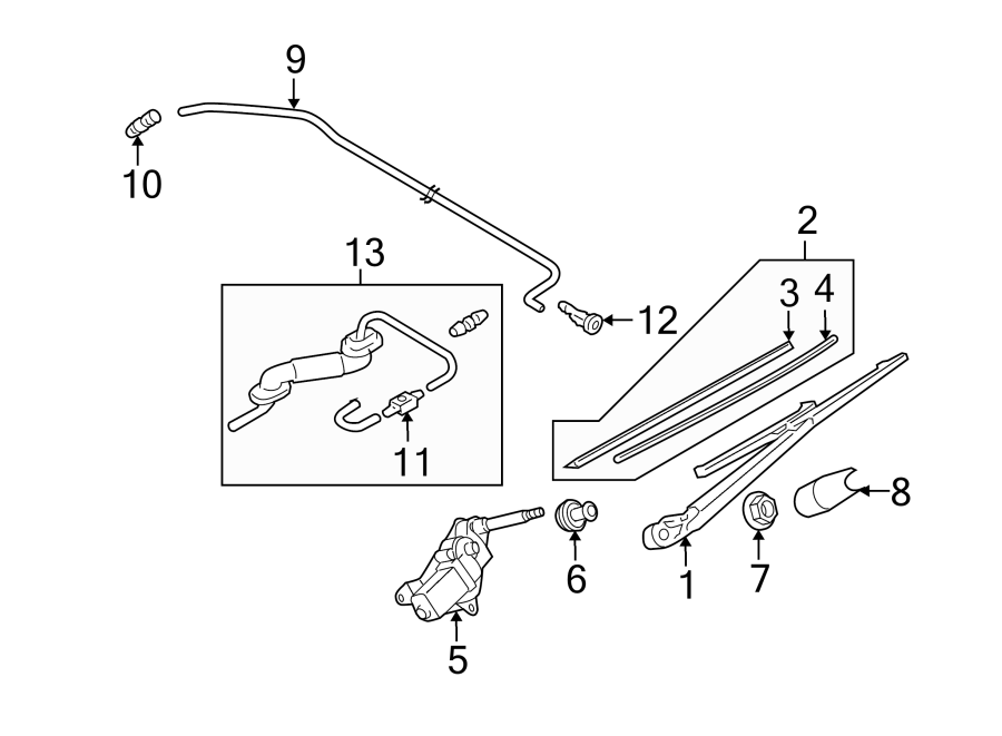 Diagram LIFT GATE. WIPER & WASHER COMPONENTS. for your 2009 Mazda MX-5 Miata 2.0L M/T Sport Convertible 