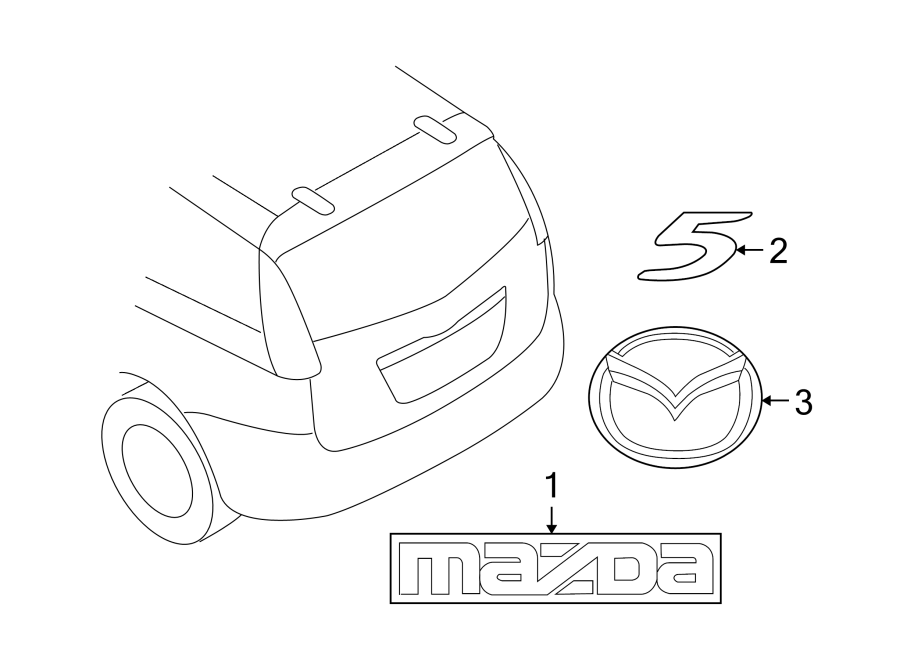 Diagram LIFT GATE. EXTERIOR TRIM. for your 2011 Mazda MX-5 Miata   