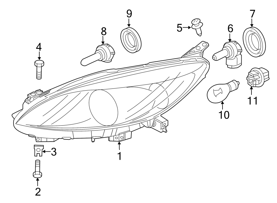 Diagram FRONT LAMPS. HEADLAMPS. for your 2001 Mazda B3000   