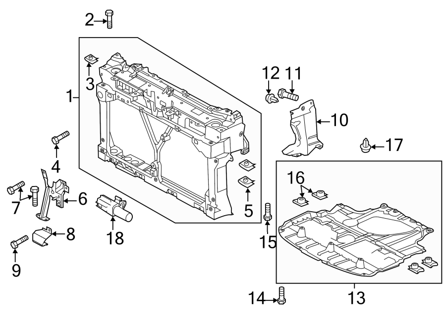 Diagram RADIATOR SUPPORT. for your 2017 Mazda CX-5 2.5L SKYACTIV A/T AWD Touring Sport Utility 