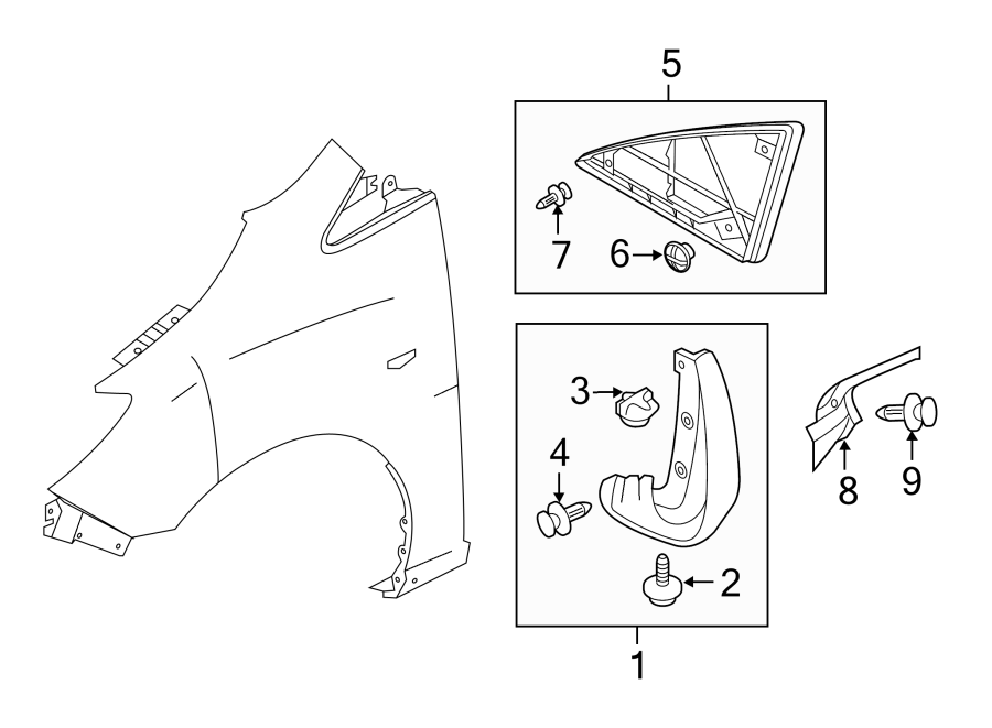 Diagram FENDER. EXTERIOR TRIM. for your 2017 Mazda MX-5 Miata  RF Club Convertible 