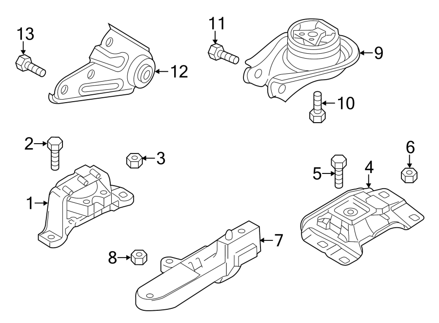 Diagram ENGINE / TRANSAXLE. ENGINE & TRANS MOUNTING. for your 2005 Mazda 6   