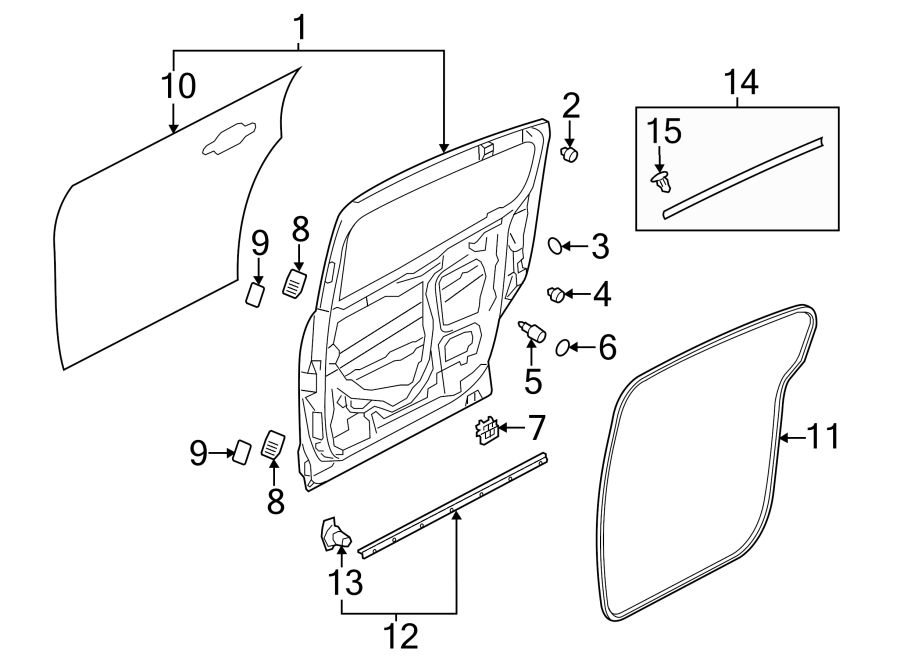 Diagram SIDE LOADING DOOR / SLIDING. DOOR & COMPONENTS. for your 2020 Mazda MX-5 Miata  RF 100th Anniversary Special Edition Convertible 