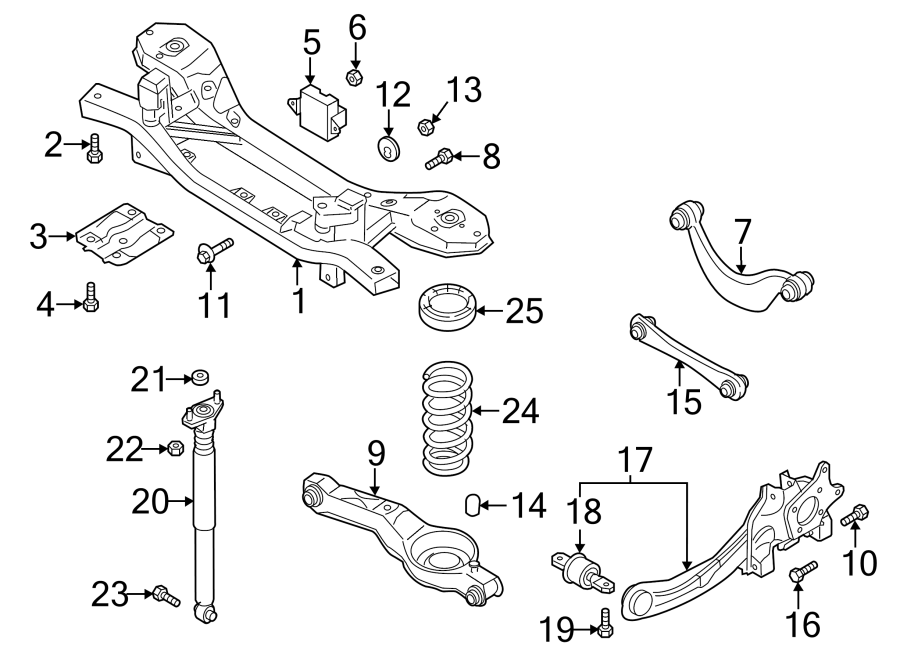 Diagram REAR SUSPENSION. SUSPENSION COMPONENTS. for your 2021 Mazda CX-5 2.5L SKYACTIV A/T AWD Sport Sport Utility 